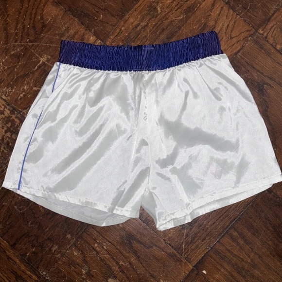 White vintage Athletic Shorts with Blue Waistband - Picture 1 of 7